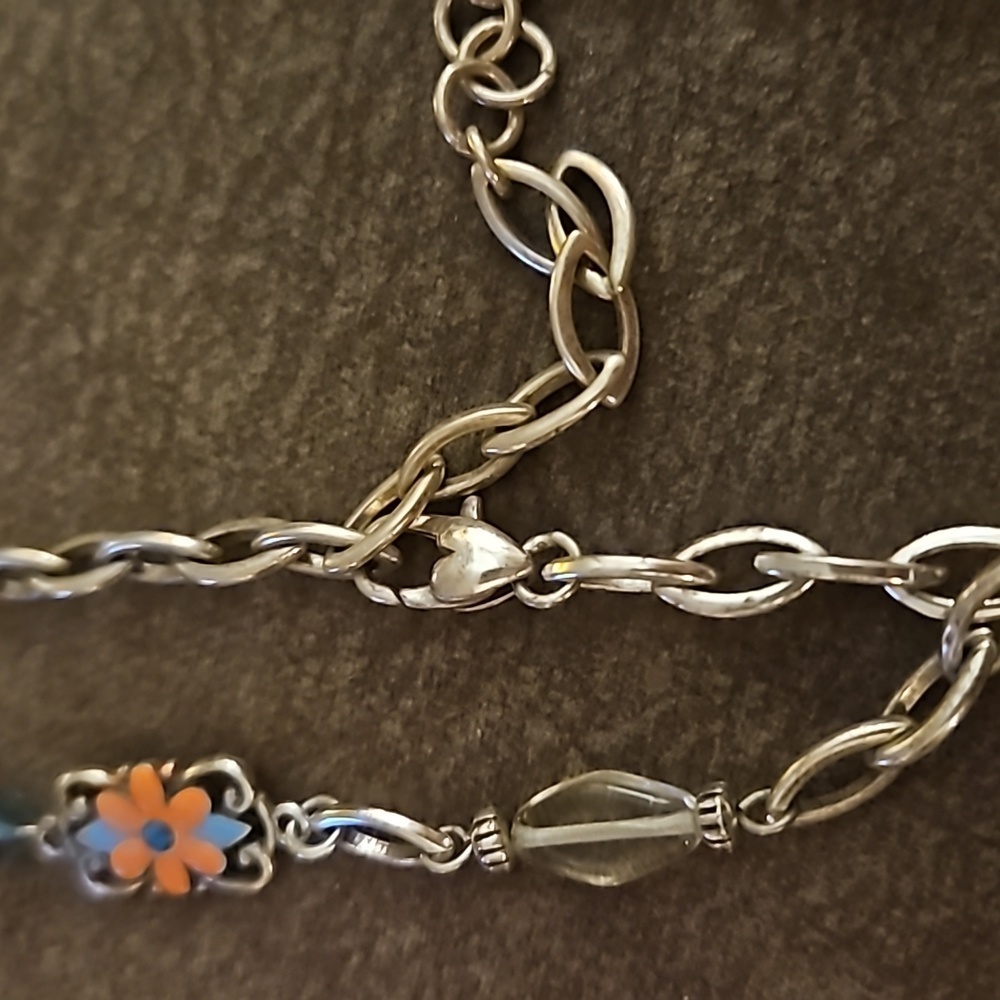 BRIGHTON Long Two-sided Floral Tile Chain Sun Joy Station Necklace - Picture 7 of 10